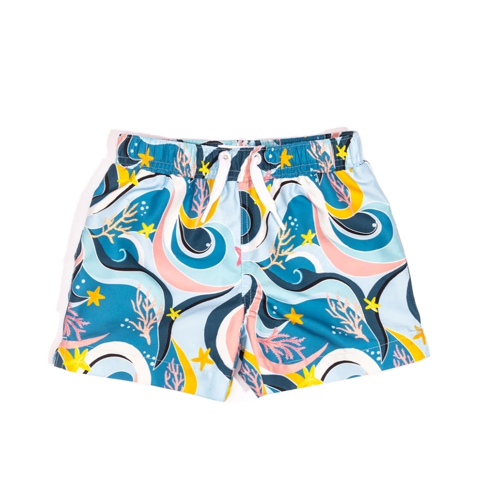 Stylish Blue Patterned Women's Shorts